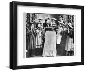 Group Listens to Juke Box-null-Framed Photographic Print