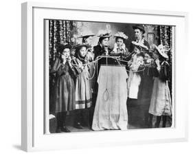 Group Listens to Juke Box-null-Framed Photographic Print