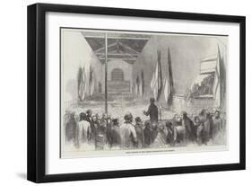 Group Meeting of the Family Colonisation Loan Society-null-Framed Giclee Print