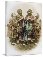 Group of Ainu People, Japan, 1882-Felice Beato-Stretched Canvas