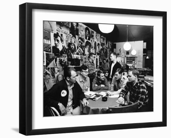 Group of American Army Veterans Who Oppose the Vietnam War Meeting at the Shelter Half Coffeehouse-null-Framed Photographic Print