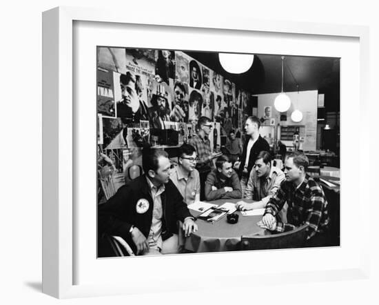 Group of American Army Veterans Who Oppose the Vietnam War Meeting at the Shelter Half Coffeehouse-null-Framed Photographic Print