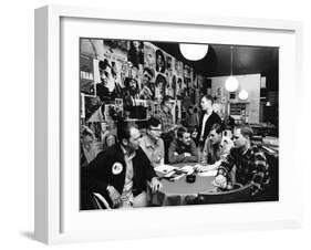 Group of American Army Veterans Who Oppose the Vietnam War Meeting at the Shelter Half Coffeehouse-null-Framed Photographic Print