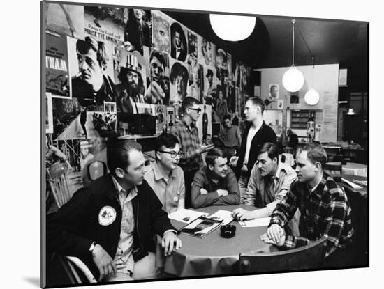 Group of American Army Veterans Who Oppose the Vietnam War Meeting at the Shelter Half Coffeehouse-null-Mounted Photographic Print