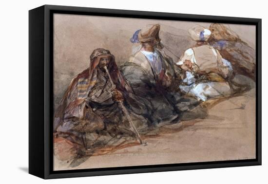 Group of Arab Figures, Two Smoking a Cubuk-David Roberts-Framed Stretched Canvas