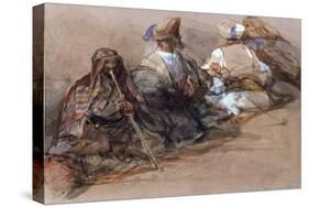 Group of Arab Figures, Two Smoking a Cubuk-David Roberts-Stretched Canvas