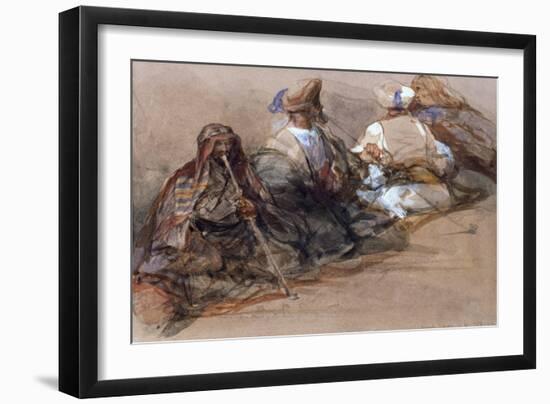 Group of Arab Figures, Two Smoking a Cubuk-David Roberts-Framed Giclee Print