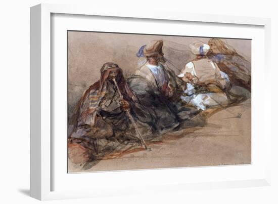 Group of Arab Figures, Two Smoking a Cubuk-David Roberts-Framed Giclee Print