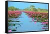 Group of Beautiful Blossom Lotus-num_skyman-Framed Stretched Canvas