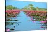 Group of Beautiful Blossom Lotus-num_skyman-Stretched Canvas