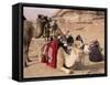 Group of Bedouin and Camels, Wadi Rum, Jordan, Middle East-Bruno Morandi-Framed Stretched Canvas