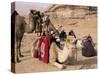 Group of Bedouin and Camels, Wadi Rum, Jordan, Middle East-Bruno Morandi-Stretched Canvas