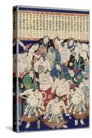 Group of Burly Sumo Wrestlers with Their Oiled Hair in Top Knots and the Yokozuna-null-Stretched Canvas