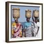 Group of Cheerful Women Carry Sweet Potatoes to Market in Traditional Split-Bamboo Baskets-Nigel Pavitt-Framed Photographic Print