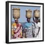 Group of Cheerful Women Carry Sweet Potatoes to Market in Traditional Split-Bamboo Baskets-Nigel Pavitt-Framed Photographic Print