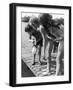 Group of Children Fishing from a Jetty-null-Framed Photographic Print