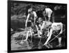 Group of Children Fishing in a Stream with Nets-null-Framed Photographic Print