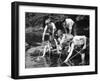 Group of Children Fishing in a Stream with Nets-null-Framed Photographic Print