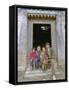 Group of Children from Village, Chedadong, Tibet, China-Doug Traverso-Framed Stretched Canvas