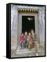 Group of Children from Village, Chedadong, Tibet, China-Doug Traverso-Framed Stretched Canvas