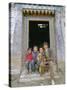 Group of Children from Village, Chedadong, Tibet, China-Doug Traverso-Stretched Canvas