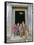 Group of Children from Village, Chedadong, Tibet, China-Doug Traverso-Framed Stretched Canvas
