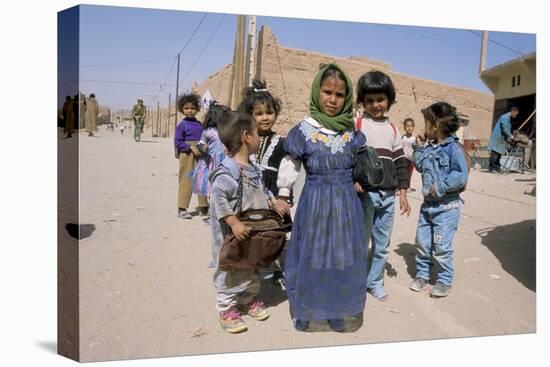 Group of Children in the Town of M'Hamid, Draa Valley, Morocco, North Africa, Africa-Jenny Pate-Stretched Canvas