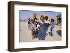 Group of Children in the Town of M'Hamid, Draa Valley, Morocco, North Africa, Africa-Jenny Pate-Framed Photographic Print