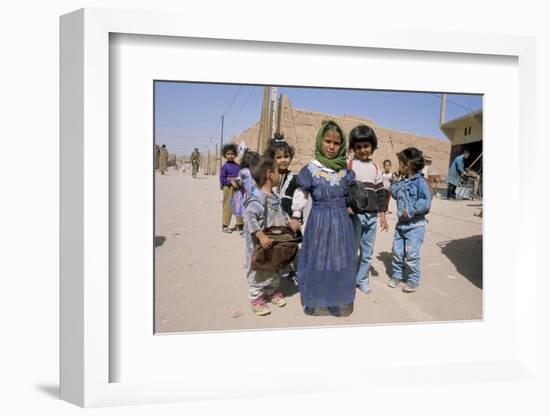 Group of Children in the Town of M'Hamid, Draa Valley, Morocco, North Africa, Africa-Jenny Pate-Framed Photographic Print