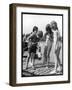 Group of Children Including Girls in Bikinis Inspect Their Net for Fish-null-Framed Premium Photographic Print