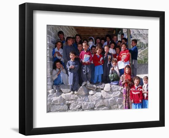 Group of Children Outside School, Gulmit, Upper Hunza Valley, Pakistan, Asia-Alison Wright-Framed Photographic Print