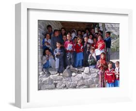 Group of Children Outside School, Gulmit, Upper Hunza Valley, Pakistan, Asia-Alison Wright-Framed Photographic Print