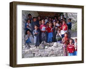 Group of Children Outside School, Gulmit, Upper Hunza Valley, Pakistan, Asia-Alison Wright-Framed Photographic Print