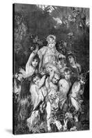 Group of Cupids. by Knesing. Reproduces a Painting by Hans Makart (1840-1884)-null-Stretched Canvas