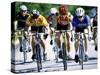 Group of Cyclists Riding Bicycles-null-Stretched Canvas