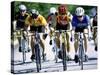 Group of Cyclists Riding Bicycles-null-Stretched Canvas