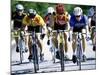 Group of Cyclists Riding Bicycles-null-Mounted Photographic Print