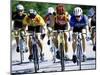 Group of Cyclists Riding Bicycles-null-Mounted Photographic Print