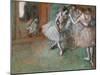 Group of dancers. Around 1898. Oil on paper maroufle on canvas.-Edgar Degas-Mounted Giclee Print