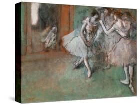 Group of dancers. Around 1898. Oil on paper maroufle on canvas.-Edgar Degas-Stretched Canvas