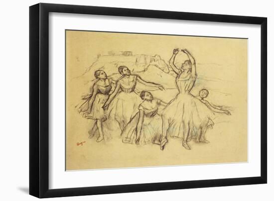 Group of Dancers, Groupe de Danseuses, c.1890-95-Edgar Degas-Framed Giclee Print