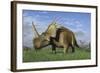 Group of Dinosaurs Grazing in a Grassy Field-Stocktrek Images-Framed Art Print