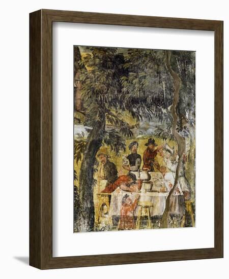 Group of Drinkers, Ca 1548-Marcello Fogolino-Framed Giclee Print