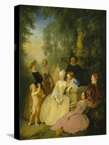 Group of Elegant Poeple in a Park, 1746-Christian Wilhelm Dietrich-Stretched Canvas