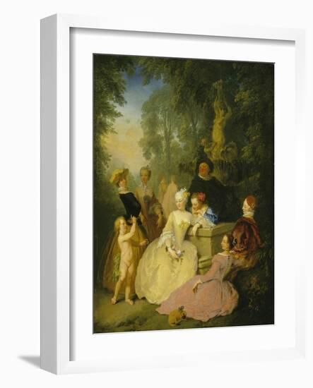 Group of Elegant Poeple in a Park, 1746-Christian Wilhelm Dietrich-Framed Giclee Print