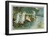 Group of Fairies Fishing in the River for Stars-P. Kauffmann-Framed Art Print