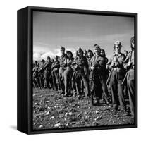 Group of Fairly Well Equipped Male and Female Resistance Fighters, Called the Andartes-Dmitri Kessel-Framed Stretched Canvas