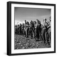 Group of Fairly Well Equipped Male and Female Resistance Fighters, Called the Andartes-Dmitri Kessel-Framed Photographic Print