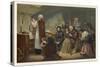 Group of Faithful Christians Pray at a Secret Mass Held During the French Revolution-null-Stretched Canvas