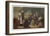 Group of Faithful Christians Pray at a Secret Mass Held During the French Revolution-null-Framed Art Print